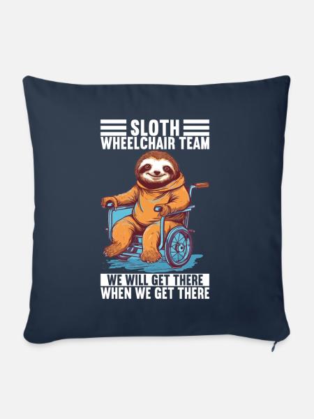 Rollstuhlfahrer Rollstuhl - Sofakissen mit Füllung 45 x 45 cm - Navy