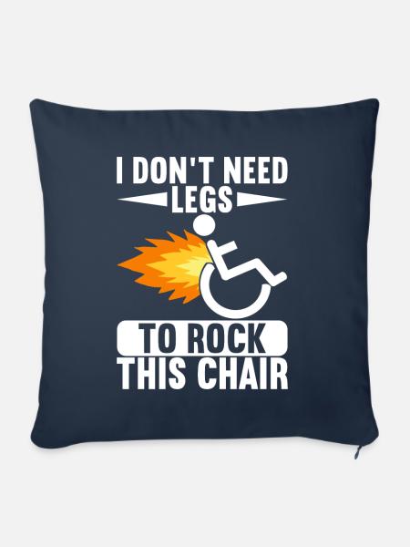 Rollstuhlfahrer Rollstuhl - Sofakissen mit Füllung 45 x 45 cm - Navy