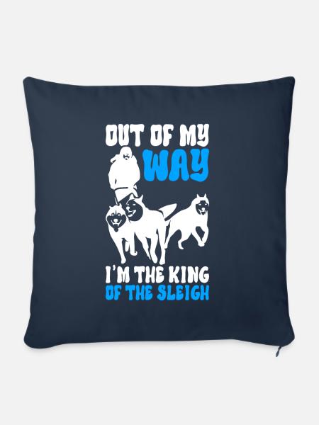 Schlittenfahren Schlittenhunde - Sofakissen mit Füllung 45 x 45 cm - Navy