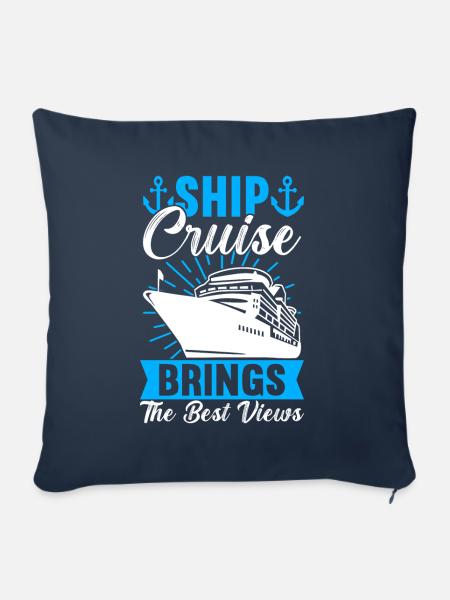 Kreuzfahrt Urlaub Kreuzfahrtschiff - Sofakissen mit Füllung 45 x 45 cm - Navy