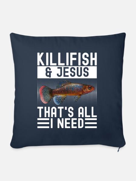 Killifisch Aquarium Fischliebhaber - Sofakissen mit Füllung 45 x 45 cm - Navy