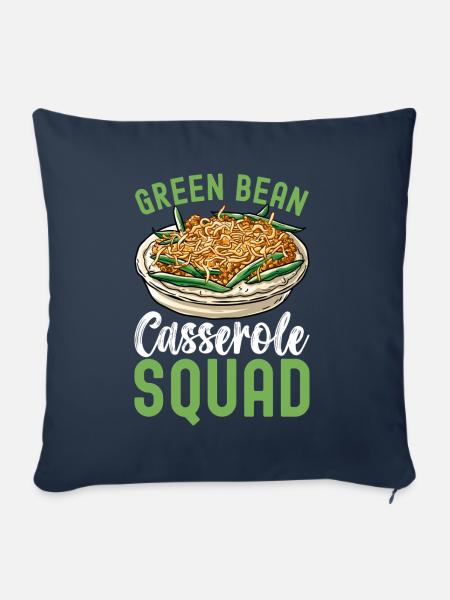 Grüne Bohnen Auflauf - Sofakissen mit Füllung 45 x 45 cm - Navy