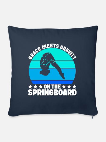 Kunstspringen Turmspringer Sprungbrett - Sofakissen mit Füllung 45 x 45 cm - Navy