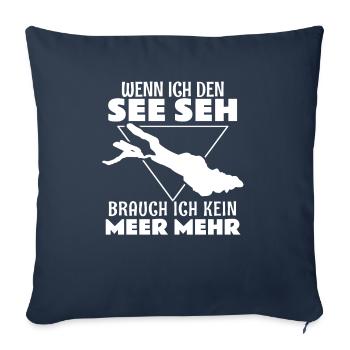 Bodensee Wenn ich den See seh Urlaub - Sofakissen mit Füllung 45 x 45 cm - Navy - Vorne