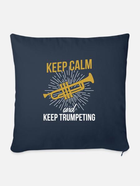 Trompete Trompeten Trompeter Ruhe - Sofakissen mit Füllung 45 x 45 cm - Navy