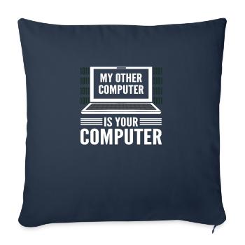 My other computer is your computer. White Hat - Sofa pillow with filling 45cm x 45cm - navy - Front