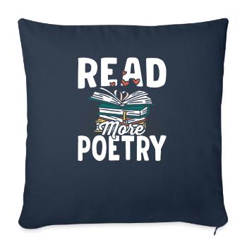 Lire la suite Poésie Poète Amoureux de la poésie Lecteur - Coussin et housse de 45 x 45 cm - bleu marine - Devant