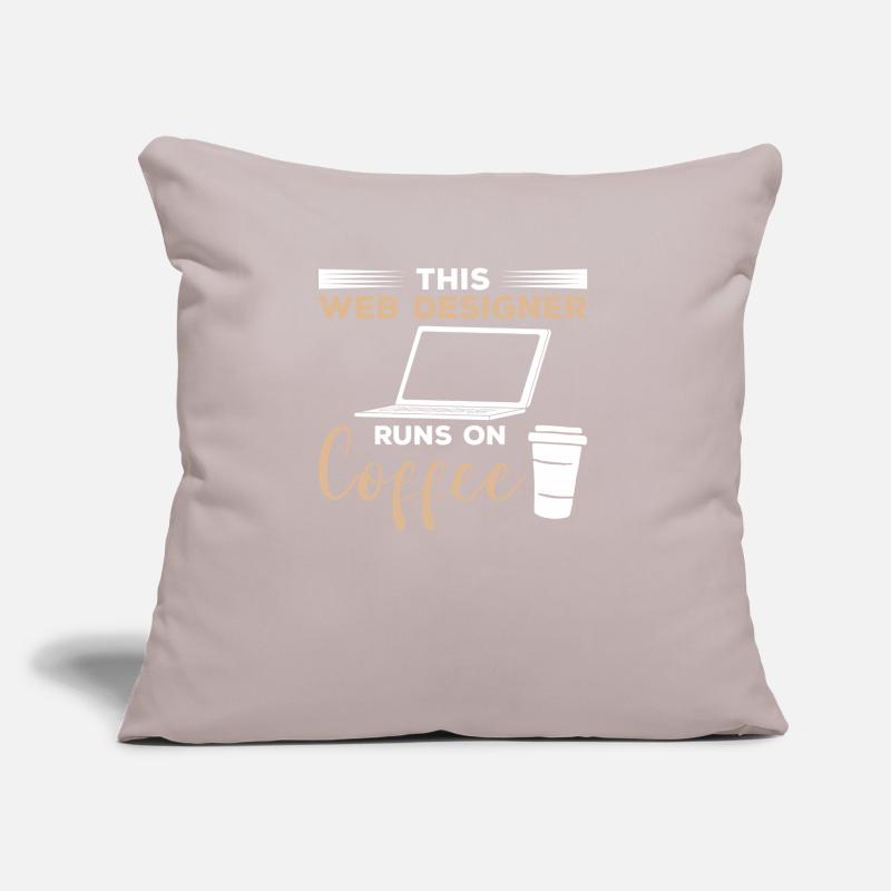 This Web Designer Runs On Coffee Programming Sofa pillow with filling 45cm x 45cm