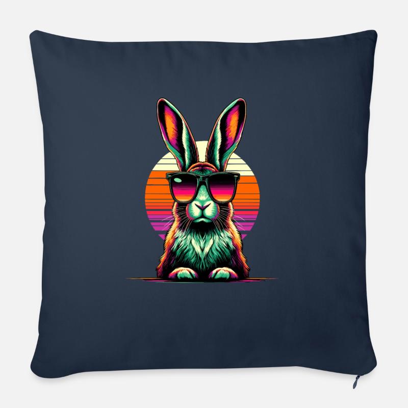 Retro Sunset Solbriller Jackrabbit Jackrabbits - Sofapude med fyld 45 x 45 cm - marineblå