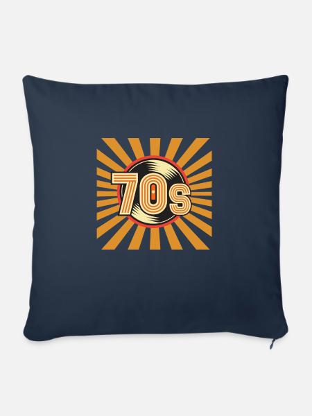 Musik der 70er - Sofakissen mit Füllung 45 x 45 cm - Navy