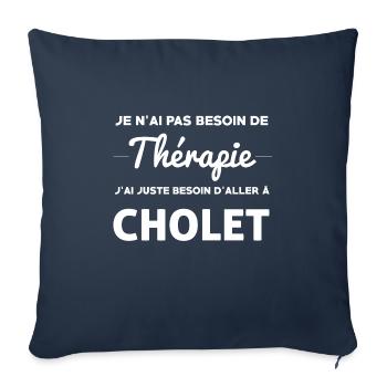 CHOLET THÉRAPIE - Coussin et housse de 45 x 45 cm - bleu marine - Devant