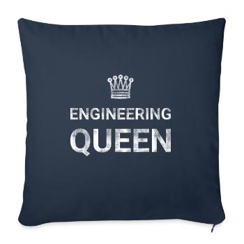 Reine de l’ingénierie - Coussin et housse de 45 x 45 cm - bleu marine - Devant