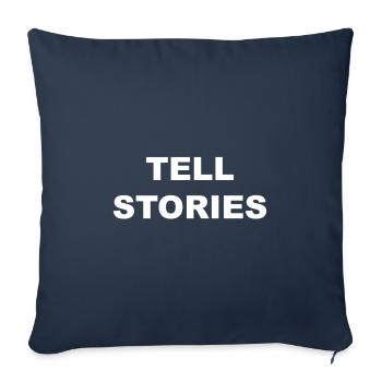 Tell Stories Apparel - White - Sofa pillow with filling 45cm x 45cm - navy - Front