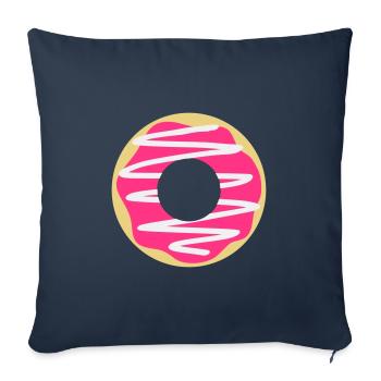 beignet rose - Coussin et housse de 45 x 45 cm - bleu marine - Devant