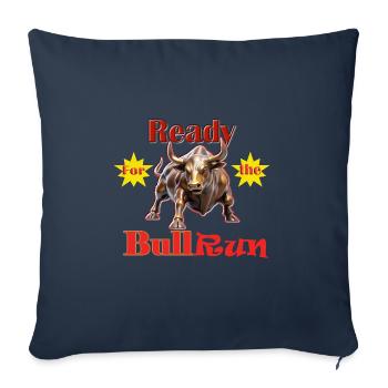 Ready for the bullrun designs - Coussin et housse de 45 x 45 cm - bleu marine - Devant