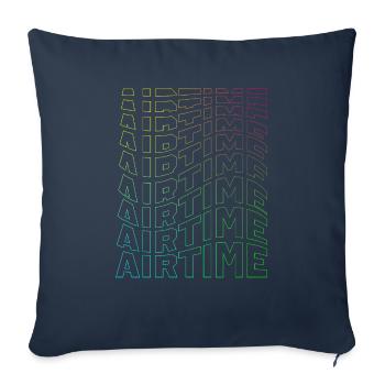 airtime textblock hollow wave rainbow - Sofa pillow with filling 45cm x 45cm - navy - Front