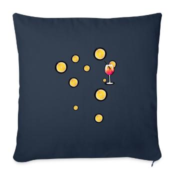 Oranges, illustration, cocktail, aperoli, - Sofa pillow with filling 45cm x 45cm - navy - Front