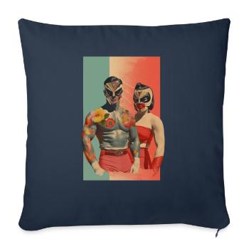 Sois ma Saint-Valentin de lutte - Coussin et housse de 45 x 45 cm - bleu marine - Devant