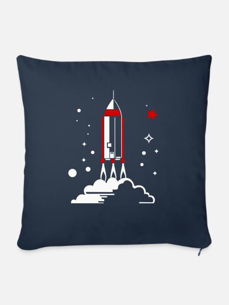 Vector Rocket - Sofakissen mit Füllung 45 x 45 cm - Navy