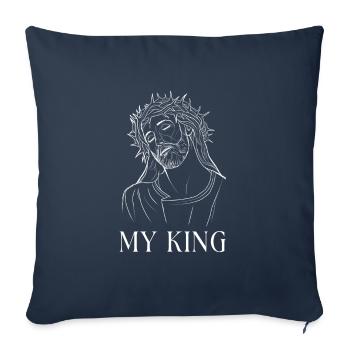 Jesus is my king - Sofa pillow with filling 45cm x 45cm - navy - Front