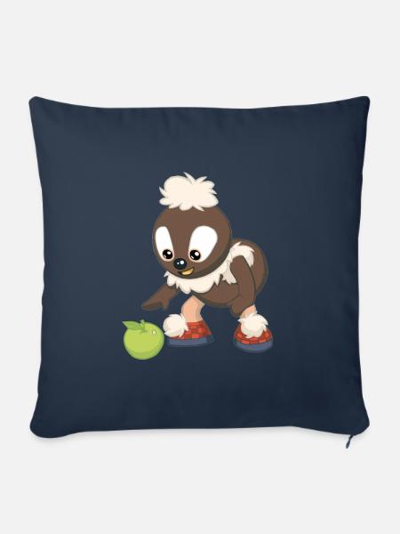 Pittiplatsch mit Apfel - Sofakissen mit Füllung 45 x 45 cm - Navy