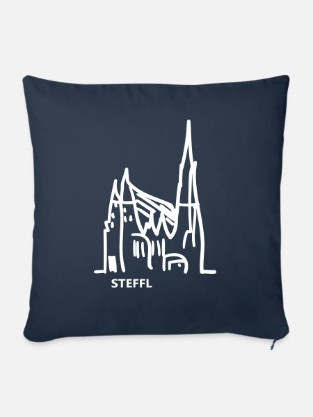 Wien Steffl - Sofakissen mit Füllung 45 x 45 cm - Navy