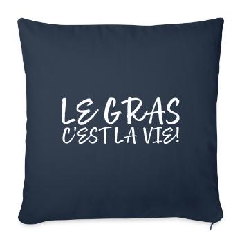 Le Gras C'est La Vie! - - Coussin et housse de 45 x 45 cm - bleu marine - Devant