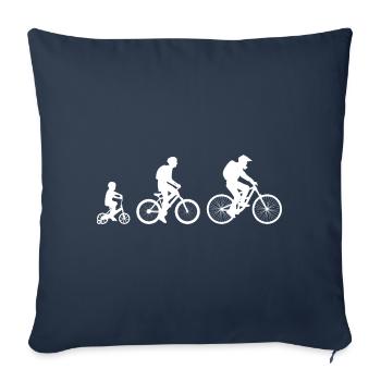 Famille à vélo - Coussin et housse de 45 x 45 cm - bleu marine - Devant