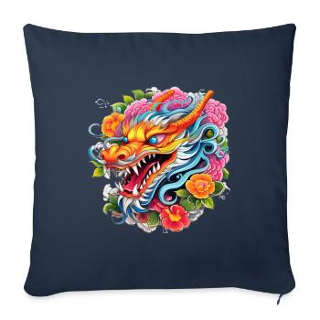 Chinesischer Drache - Sofakissen mit Füllung 45 x 45 cm - Navy - Vorne