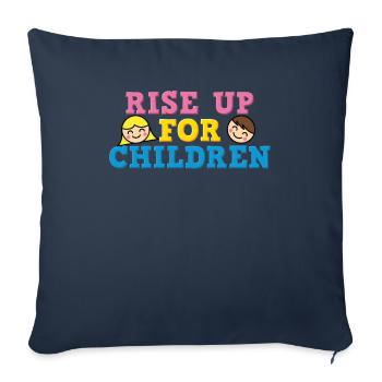 Standing up for children / Children's rights - Sofa pillow with filling 45cm x 45cm - navy - Front