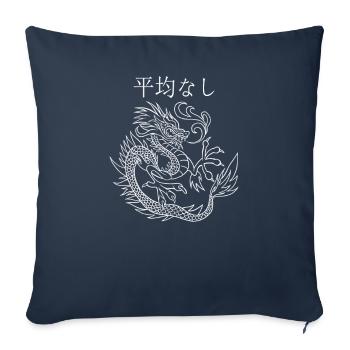 Japonais E-Girl & E-Boy Streetwear Dragon des années 90 - Coussin et housse de 45 x 45 cm - bleu marine - Devant