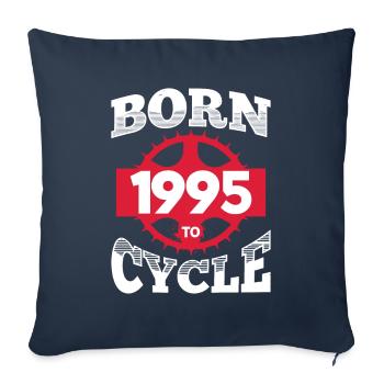 Né en 1995 pour Cyclisme Anniversaire Roue de vélo - Coussin et housse de 45 x 45 cm - bleu marine - Devant