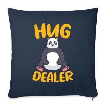 Panda Hug Dealer / Embrace Friendship Design - Sofa pillow with filling 45cm x 45cm - navy - Front
