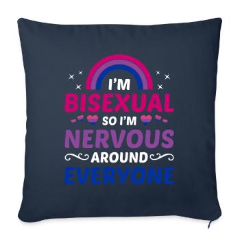 Je suis bisexuel - Coussin et housse de 45 x 45 cm - bleu marine - Devant