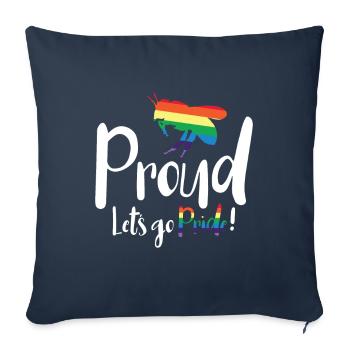 Bee Proud / Gay Pride LGBTQ Design - Sofa pillow with filling 45cm x 45cm - navy - Front