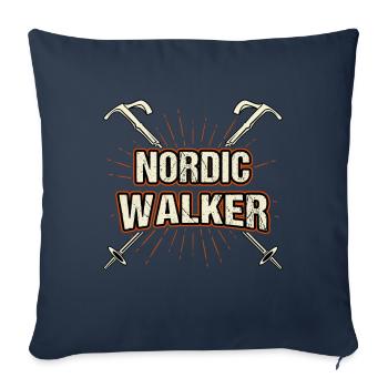 Nordic Walker Exercise Fitness Nordic Poles Nordic W - Sofa pillow with filling 45cm x 45cm - navy - Front