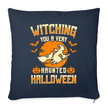Witching You A Very Haunted Halloween / Witch - Sofa pillow with filling 45cm x 45cm - navy - Front
