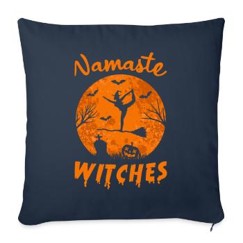 Namaste Witches Yoga Meditation Halloween Motiv - Sofakissen mit Füllung 45 x 45 cm - Navy - Vorne