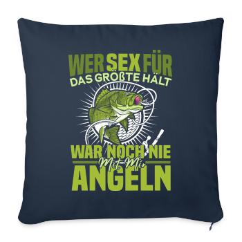 Angeln Angler Fischen Fische wie Karpfen Geschenk - Sofakissen mit Füllung 45 x 45 cm - Navy - Vorne