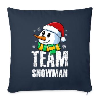 Team Snowman / Traîneau de Noël d’hiver - Coussin et housse de 45 x 45 cm - bleu marine - Devant