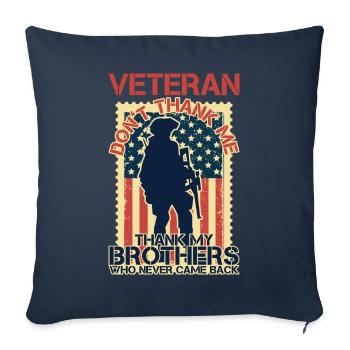 Journée des anciens combattants en l’honneur de tous ceux qui ont servi - Coussin et housse de 45 x 45 cm - bleu marine - Devant