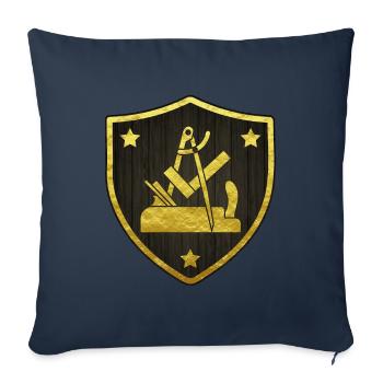 Carpenter Guild Sign Planer Angle Compass, Profession - Coussin et housse de 45 x 45 cm - bleu marine - Devant