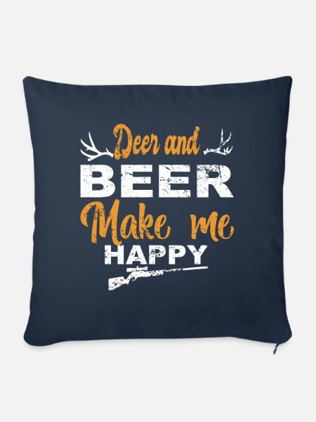 Jäger Jagt.Hirsch Geschenkidee - Sofakissen mit Füllung 45 x 45 cm - Navy