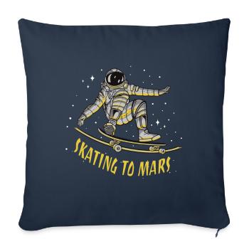 Skating to Mars / Astronaut Space Skater - Sofa pillow with filling 45cm x 45cm - navy - Front