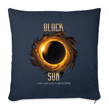 Soleil noir - Coussin et housse de 45 x 45 cm - bleu marine - Devant