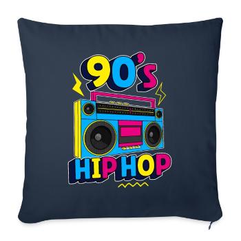 Hip hop des années 90 / Design rétro des années 90 - Coussin et housse de 45 x 45 cm - bleu marine - Devant