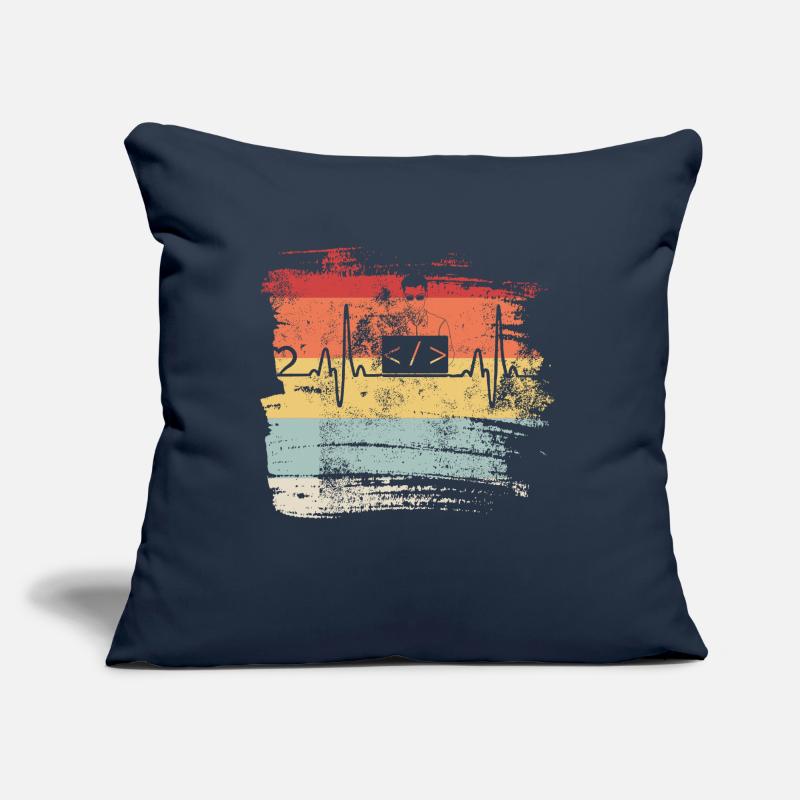 Programmation cadeau Heartbeat IT Coder Programmer Coussin et housse de 45 x 45 cm
