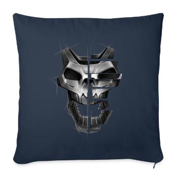Totenkopf Roboter - Sofakissen mit Füllung 45 x 45 cm - Navy - Vorne