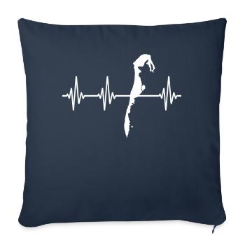 Hiddensee ECG Baltic Sea HeartLine - Sofa pillow with filling 45cm x 45cm - navy - Front