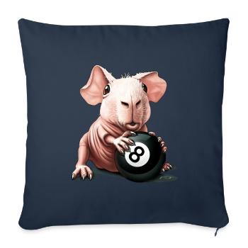 Skinny Pig Cochon Cochon Boule de Billard Drôle - Coussin et housse de 45 x 45 cm - bleu marine - Devant
